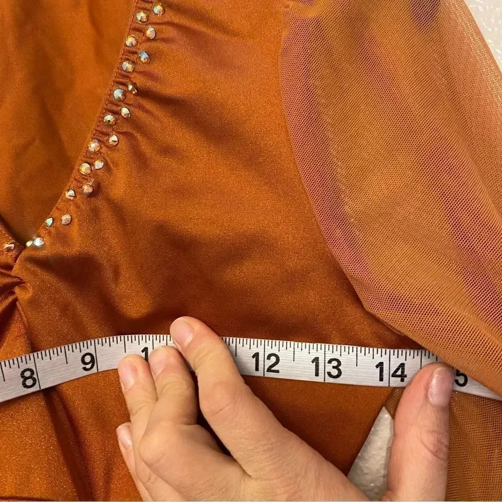 Kelle dance solo costume 2 piece Orange bronze contemporary lyrical 4235 SA